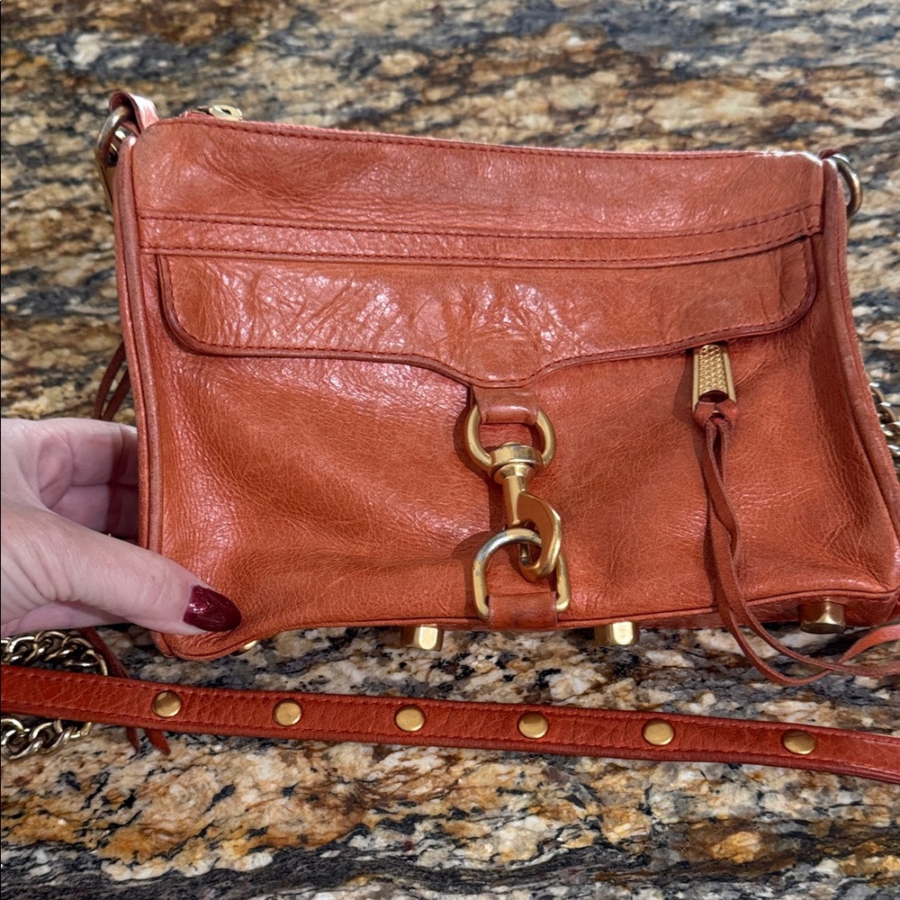 Rebecca Minkoff Burnt Orange Leather Crossbody Bag